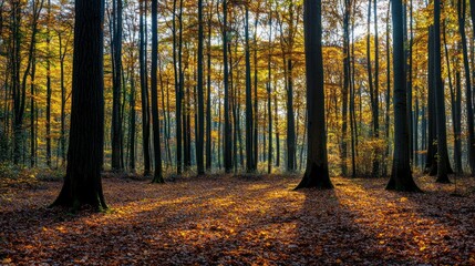 Fototapeta premium Golden Autumn Forest