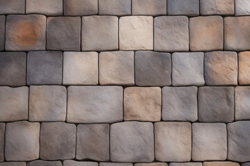 Fototapeta premium Processed collage of old stone tiles floor surface texture. Background for banner, backdrop