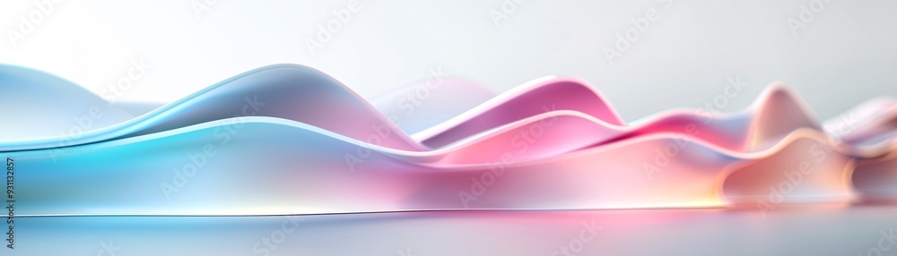 Poster an elegant 3d background showcasing soft, gradient colors and subtle metallic highlights, ideal for 