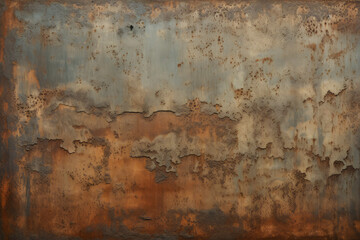 Obraz premium Processed collage of orange rust metal surface texture. Background for banner, backdrop or texture
