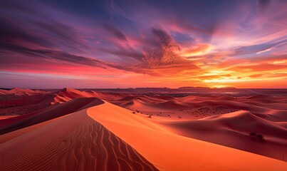 Sand dunes in the Sahara Desert, Merzouga, Morocco. 