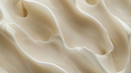 Obraz premium Creamy Swirls, Close-Up of White Lotion, Smooth and Rich Texture