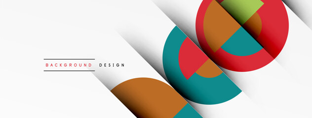 Fototapeta premium Geometric design abstract background - circles squares