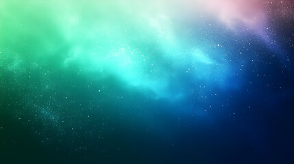 A colorful cosmic background with stars and ethereal clouds.