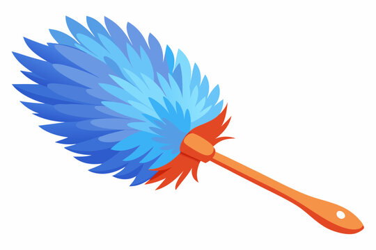blue feather duster cleaning tool clip art preview