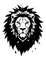 Fototapeta premium Illustration of lion head design silhouette vector art 