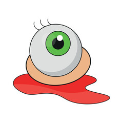 Obraz premium Halloween Green Eyeball