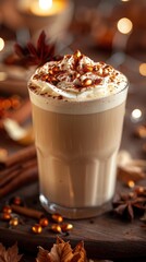 Gourmet Pumpkin Spice Latte with Cinnamon Garnish