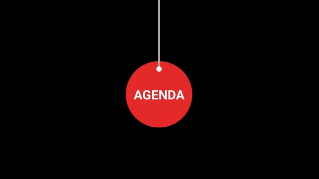 Agenda hanging red sale tag Animation