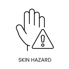 Skin hazard line icon vector with editable stroke