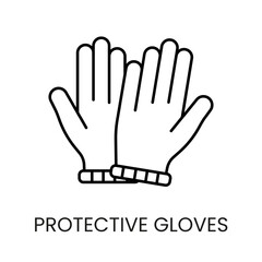 Mittens or gloves protective line vector icon with editable stroke
