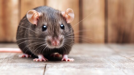 Close-up Portrait of a Curious Rat