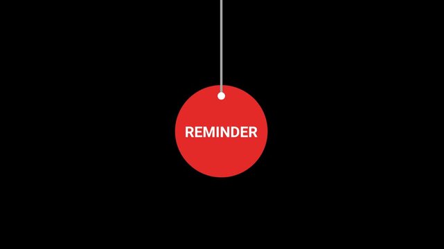 Reminder hanging red sale tag Animation