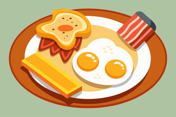 Flat icon design of fried egg for breakfast vector