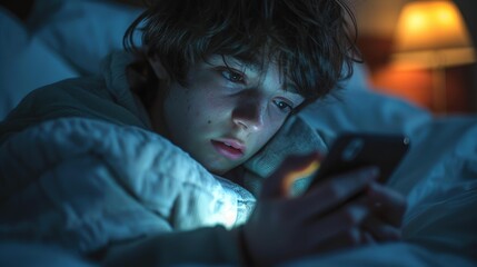 Obraz premium Phone In Bed