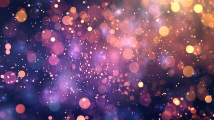 Abstract Bokeh Background with Purple and Gold Lights