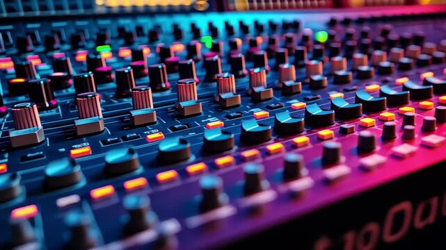 Engineer oar music producer, sound recording studio mixing desk