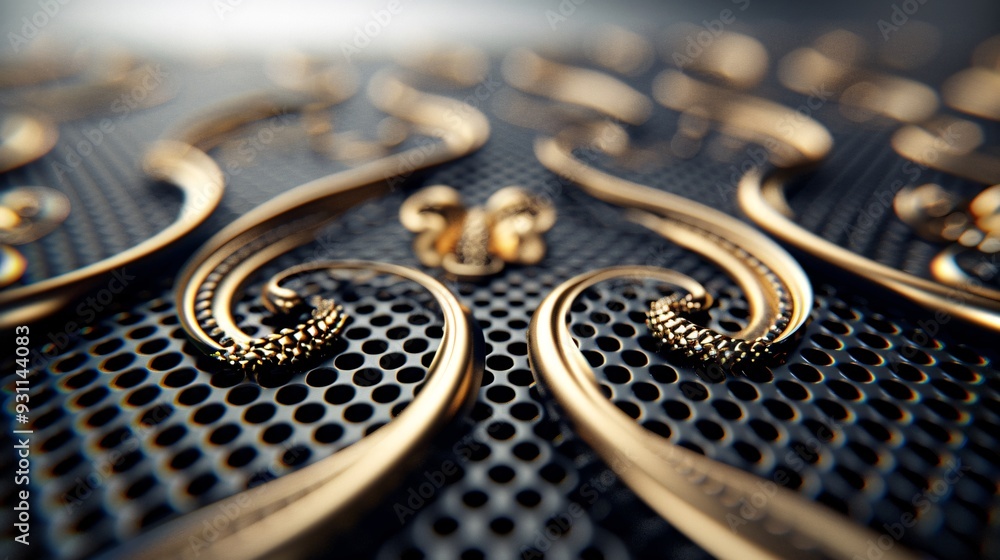 Poster a luxurious 3d background featuring elegant gold accents and intricate patterns, perfect for adding 