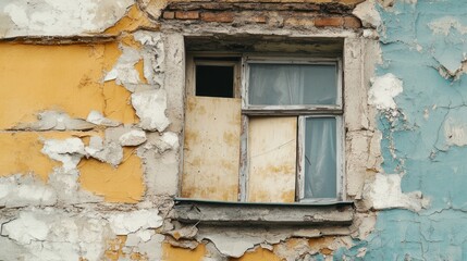 Naklejka premium Window in a Rundown Building