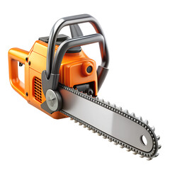 Fototapeta premium 3D Render Stylized Chainsaw Tool on White Background. Perfect for: Halloween, DIY Projects, Construction Themes