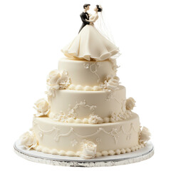 wedding cake on white 
