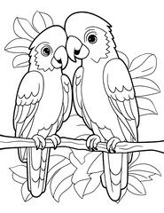 two birds on a branch