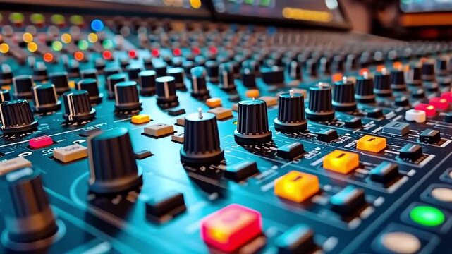 Engineer oar music producer, sound recording studio mixing desk