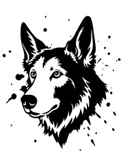 Fototapeta premium Illustration of dog head design silhouette vector art 