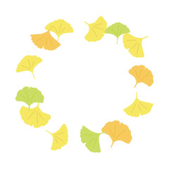 秋をイメージしたイチョウのフレームイラスト素材