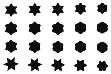 Black star glyph icon vector.