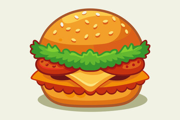 Very tasty burger sprinkled with delicious food