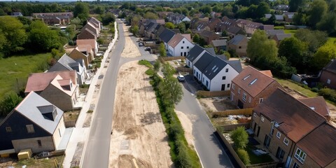 Fototapeta premium A new housing development is being built on greenbelt land