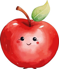 Cute apple clipart desing illustration