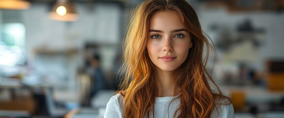 Female Interior Designer In Architectural Firm, Engaged In Work