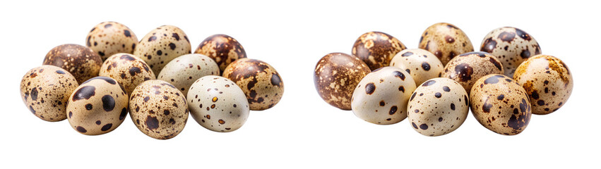 Fresh Quail Egg Cut Out with Clipping Path on Transparent Background