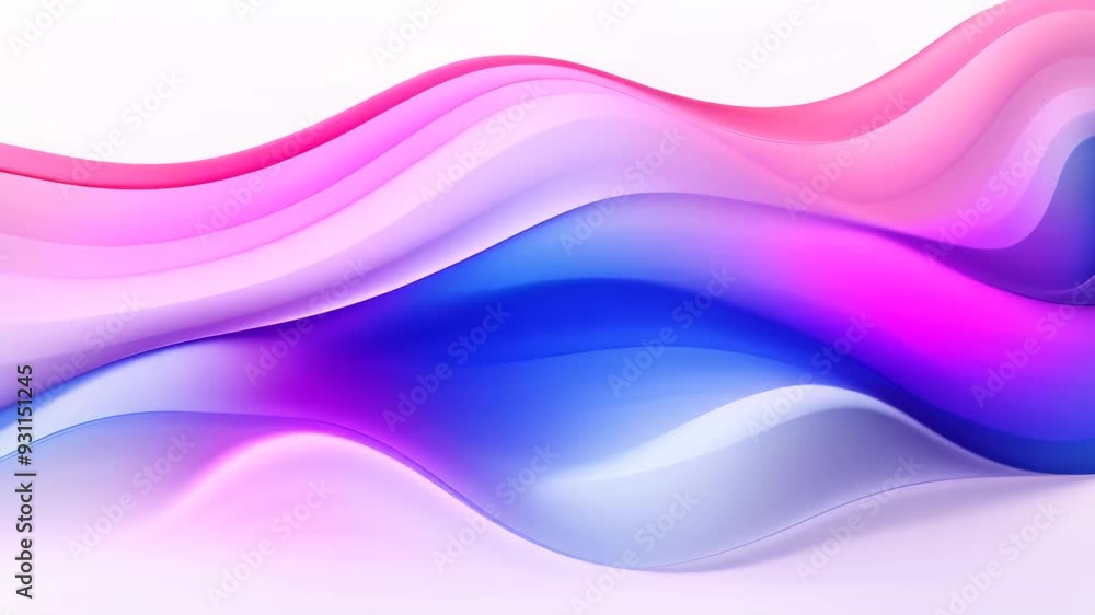 Leinwandbilder abstract colorful wavy background. 3d illustration with soft focus, 3d rendering of a modern minimal