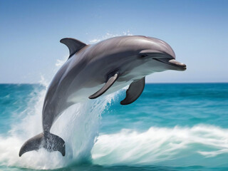 Fototapeta premium dolphin jumping out of water