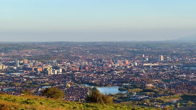Stunning Aerial View of Belfast City from McArt's Fort on Cavehill on a Sunny Day