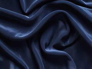 Obraz premium Deep midnight blue velvet with a rich texture and subtle folds, creates a luxurious and dramatic atmosphere for high-end or evening-themed cosmetic products. Made with generative AI technology