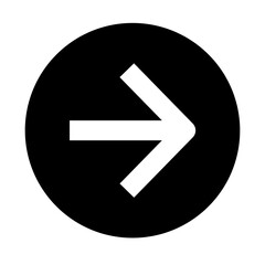 Next arrow flat icon inside a black circle 