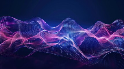 Fototapeta premium Abstract Digital Wave with Neon Lights