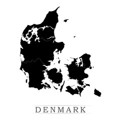 DENMARK map on white background vector. Administrative regions of DENMARK