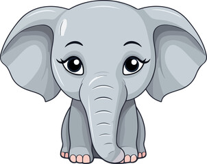 Cute elephant clipart desing illustration