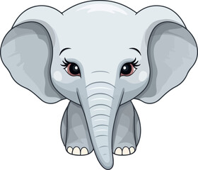 Cute elephant clipart desing illustration