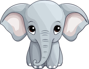 Cute elephant clipart desing illustration