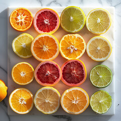 Obraz premium Lemons Composition Oranges Fruits Citrus Vibrant