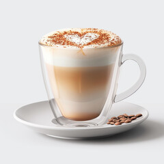 Obraz premium Cappuccino Foam Adorned Frothy With Glass Delicate