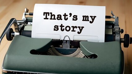 Text written with a vintage typewriter - That's my story