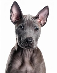 タイ・リッジバック・ドッグの子犬のポートレート（Thai Ridgeback Dog puppy portrait on white background）
