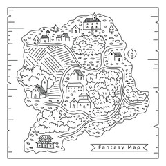 Obraz premium 2-Fantasy map hand drawn illustration